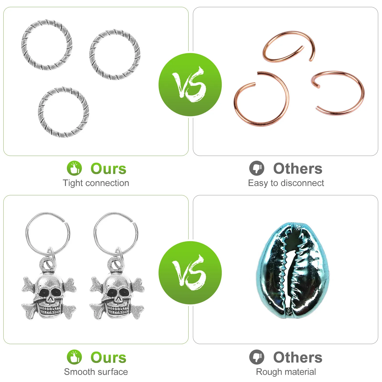 

70Pcs Dreadlock Hair Clips Zinc Alloy Reusable Metal Cuffs for Braids Crochet Hair Extensions DIY Styling Accessories Jewelry