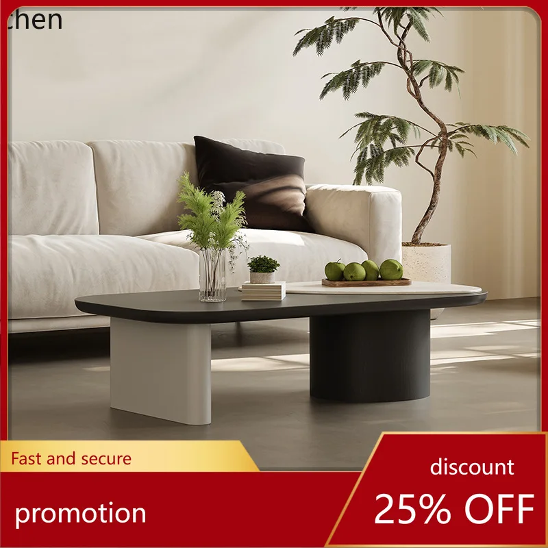 

HXL Rock Slab Coffee Table Living Room Color Matching High-End Artistic Coffee Table