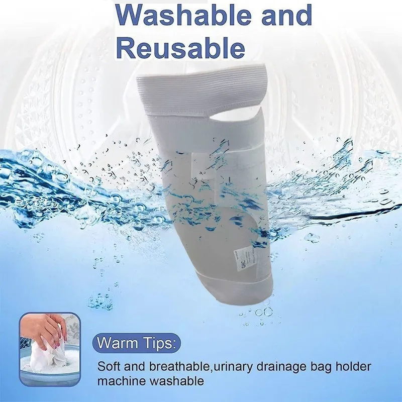 Leg Sleeve Urine Bag Holder, Washable Breathable Catheter Elastic Band Urine Drainage Bags Strap Holder Calf Urinary Cover Belt