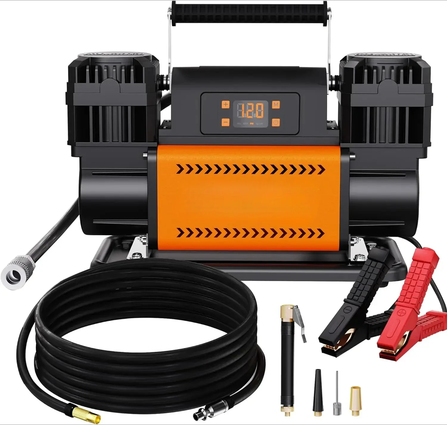 12V Air Compressor W/LCD Control Panel To Preset Target Pressure, 150PSI 12.35CFM Air Pump Inflator For Overland