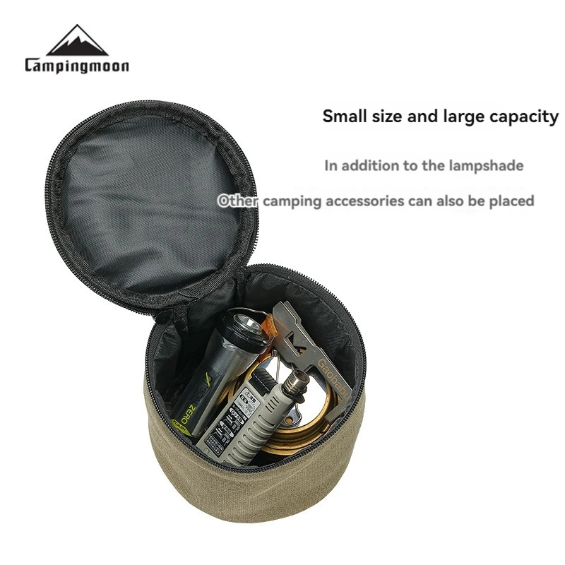 CAMPINGMOON NX-90-B Red Sun Heating Hood Storage Bag Thickened Canvas Miscellaneous Bag Camping Handheld Storage Bag