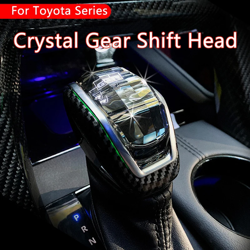 Crystal Gear Shift Knob Modified Gear Head Cover Handle Gear Lever Knob For Toyota RAV4 CROWN HARRIER HIGHLANDER KLUGER VENZA