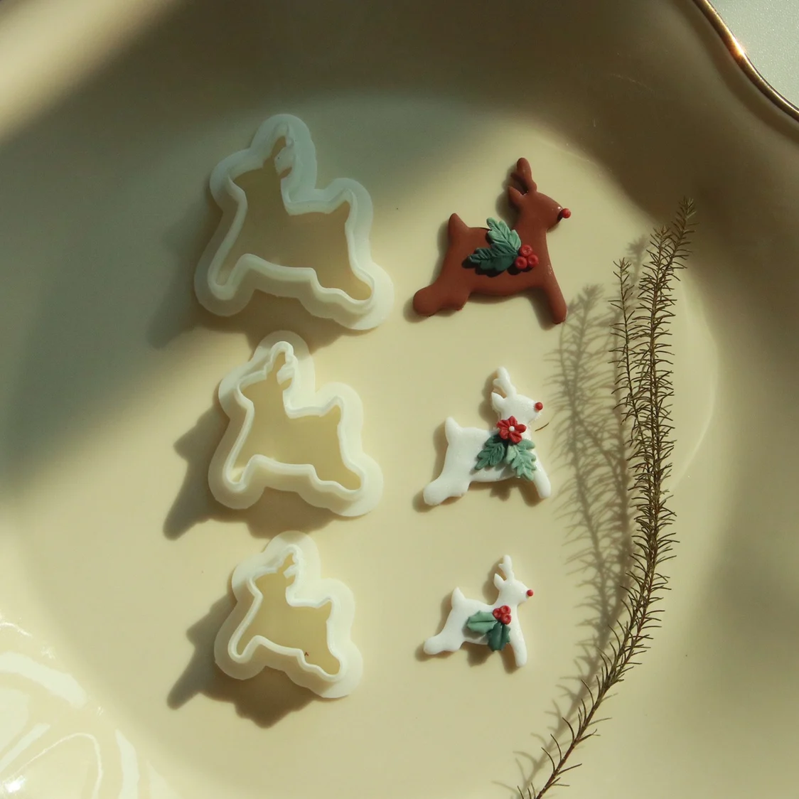 Weihnachten Weihnachtsmann/Elch/Glocke/Mistelzweig/Socken/Cruch Form Mini Ton Schneiden Form Ton Schneider für DIY Schmuck Anhänger Herstellung – Detail 4