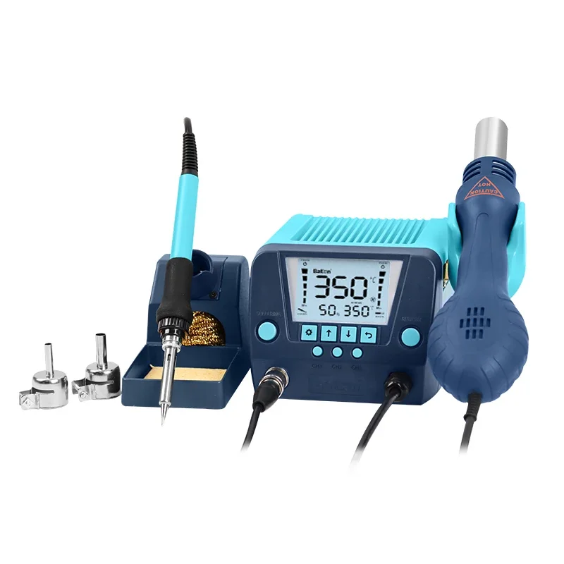 BAKON BK881 New Design 2 In 1 LCD Digital Display Rework Station With Hot Air  Soldering Iron