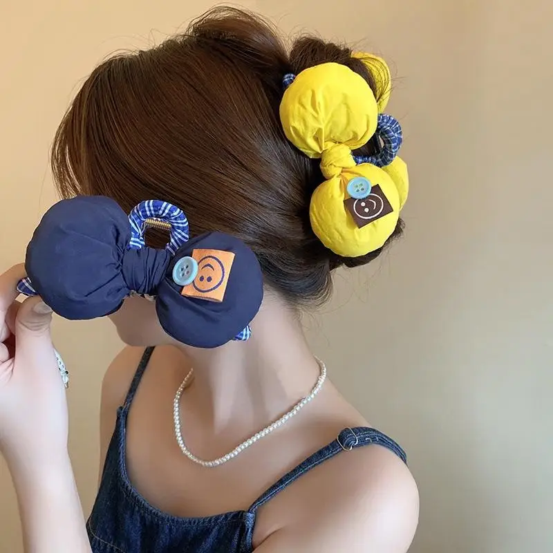 

2025 New 3D Cotton Bow Hair Claws Clips for Women Sweet Girls Large Shark Clip Korean Fashion Hair Accessories Student Gifts