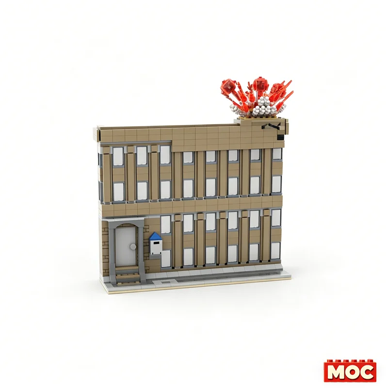 New 757PCS Famous Movie Architecture Save Me Hawkeye Modular Facade MOC Model Custom Blocks DIY Assembly Educational Toy Gifts