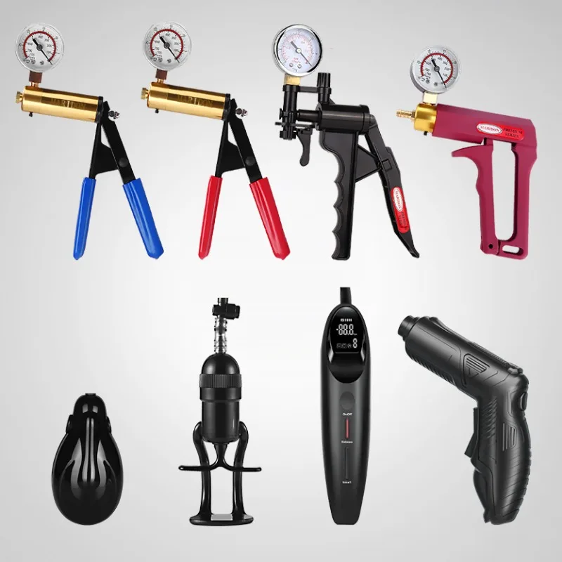 Accessorio elettrico con maniglia manuale Pompa per vuoto Pompa per pene Pompa anale per manometro di aspirazione per esercizi di pressione negativa per adulti
