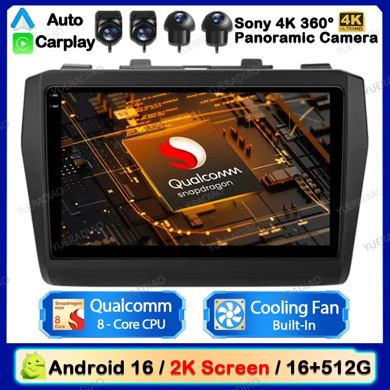 Autoradio Android 16 pour Suzuki Swift 2017 - 2021, GPS NAVI QLED, lecteur vidéo multimédia stéréo 2DIN, Qualcomm 4G LTE 5G WIFI BT