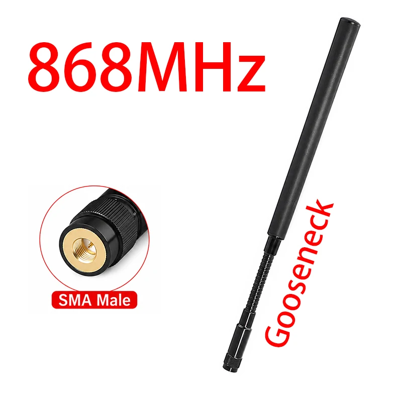 868MHz 915MHz Gooseneck Antenna, LoRa Spring Antenna SMA Male Connector, Flexible Suitable for Meshtastic LoRaWAN Module Antenna