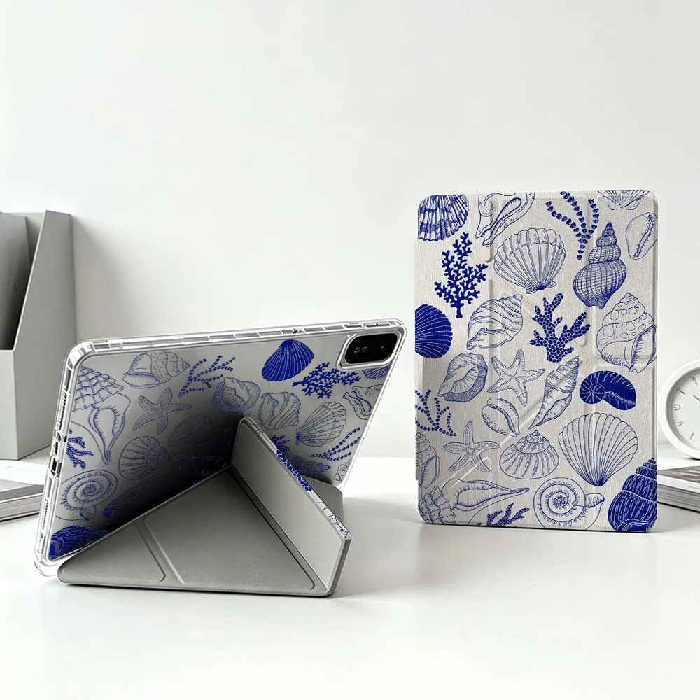 Seashells Starfish Conch Shells For Xiaomi Mi Pad 8 7 6 5 Pro Redmi Pad SE 2 Poco Pad Foldable 3Y Tablet Case Soft view 3