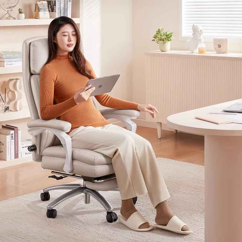 Aesthetics High Boss Chair Comfortable Leather Designer Ergonomic Light Luxury Chair Quality High Quality Furniture Decoration