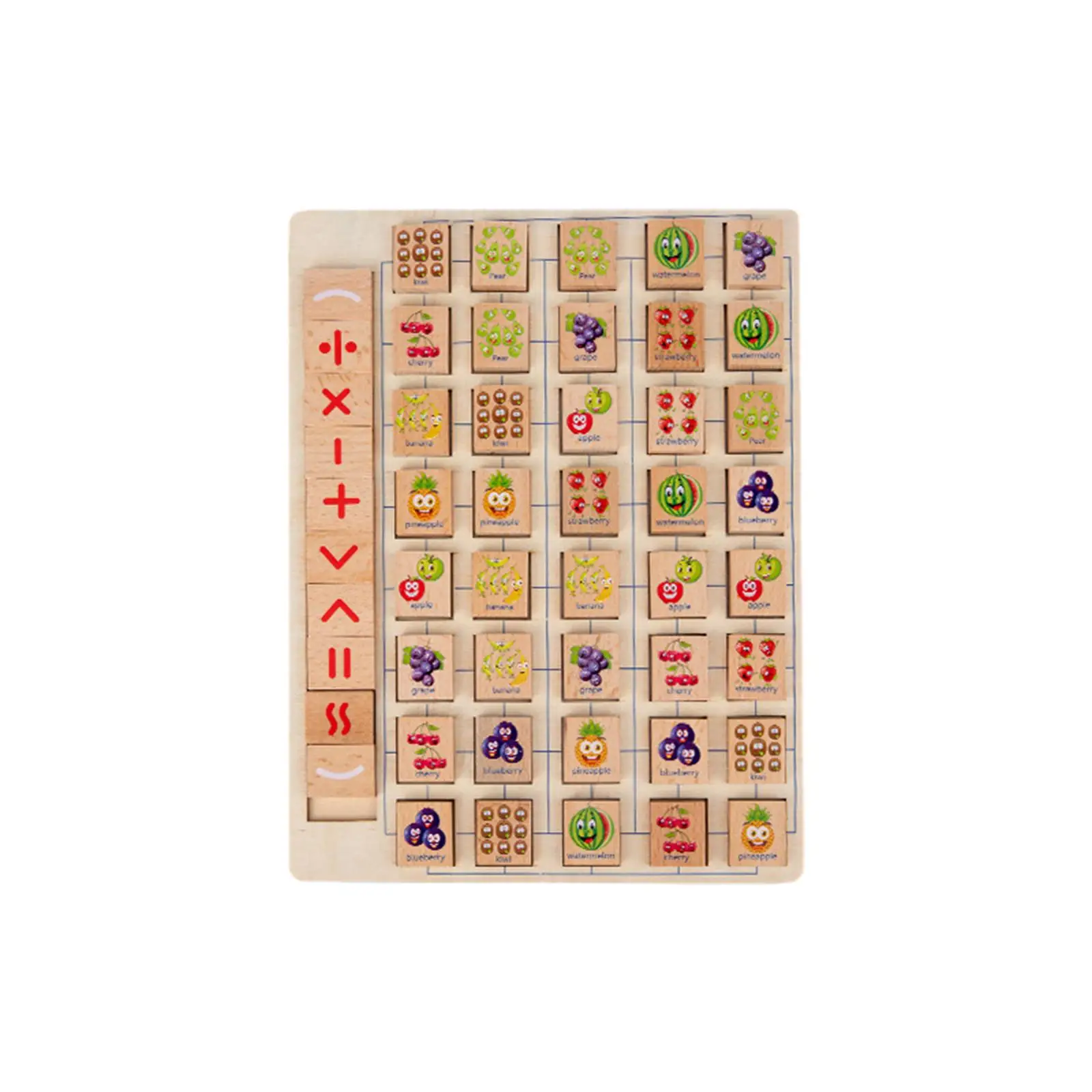 

Wooden Fruit Number Games, Teaching Aids, Addition and Subtraction for Kids Ages 4~6 Gift