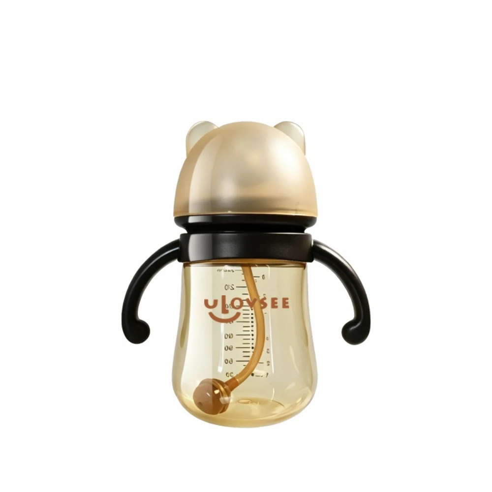 

PP Baby Bottle Standard Neck with Handles Gravity Ball Straw Infant Feeding Training Cup Milk Water Bottle for Baby