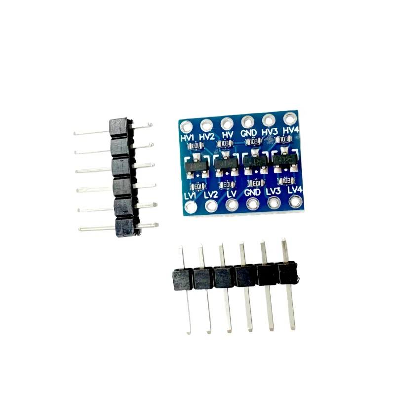4-Channel Logic Level Converter Module Bidirectional 3.3V-5V Shifter with Headers (Need Solder) for I2C SPI UART