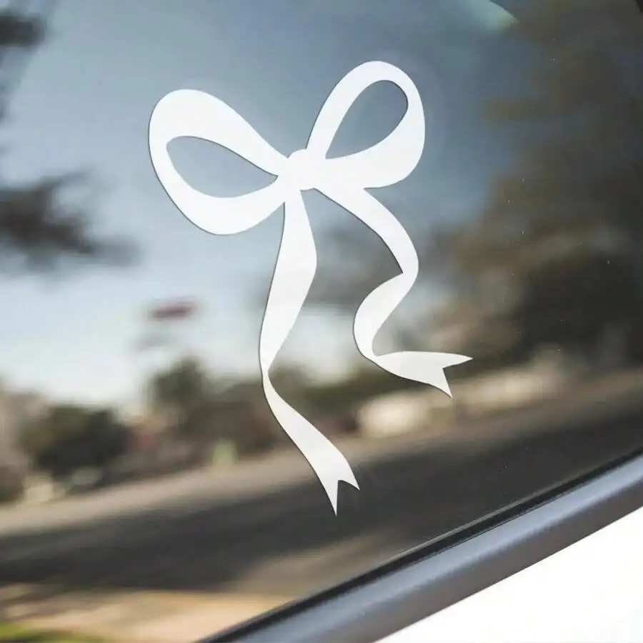 1 Pc Bow Car Decal, Vinyl Girly Bowknot Sticker For Car Decor, Cute Car Accessories For Women