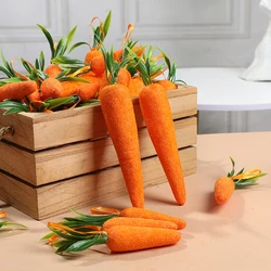 2/6pcs Easter Carrot Mini Foam Fruit Vegetable Artificial Fake Carrot Easter Tree Hanging Ornament Easter Gift Home Decoration