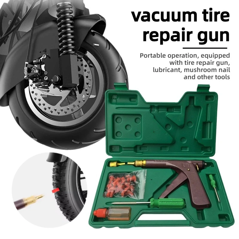 

Vacuum tire repair tool, rubber bullet vacuum gun professional tire repair kit, motorcycle quick tire repair mushroom gun kit