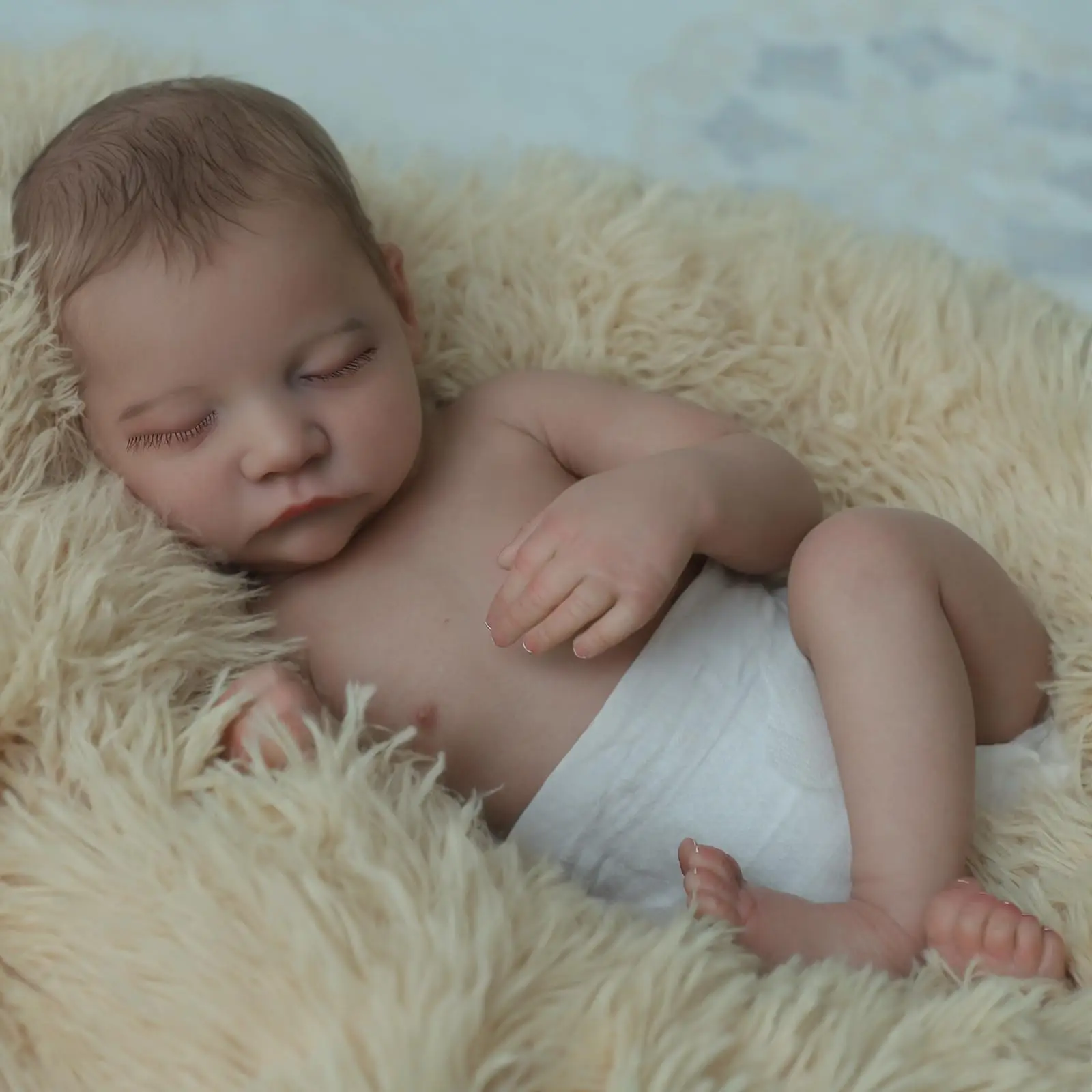 18-inch Vinyl Reborn Boy Doll | Quiet Sleeping State, Exquisite Facial Features, Realistic Expression, Adjustable Limbs,
