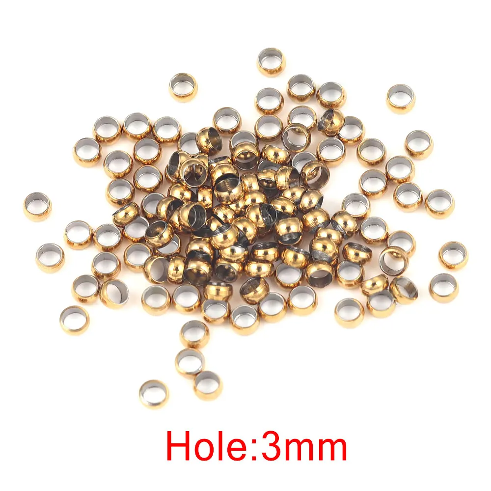 200Pcs Rvs Tube Crimp Einde Kralen Clip Foldover Stopper Spacer Bead Voor Diy Sieraden Maken Levert Crimp & end Kralen