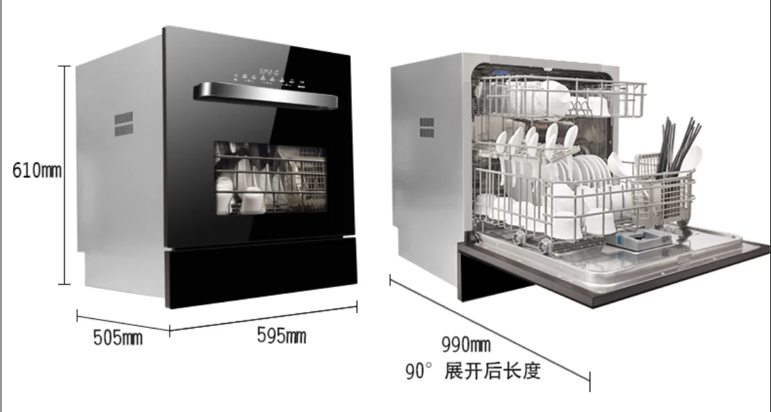 Factory Supply 220V 60Hz Desktop Dishwasher SOT IC Parts Built-in Electric Stainless Steel for Home and Hotel Discount