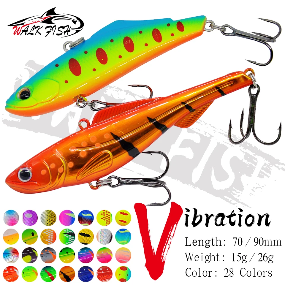 WALK FISH Neue 1 Stücke Winter Eis 15g 26g Sinking VIB Angelköder Isca Künstliche Crankbait Drillinge Rattlin Vibration Harten Köder