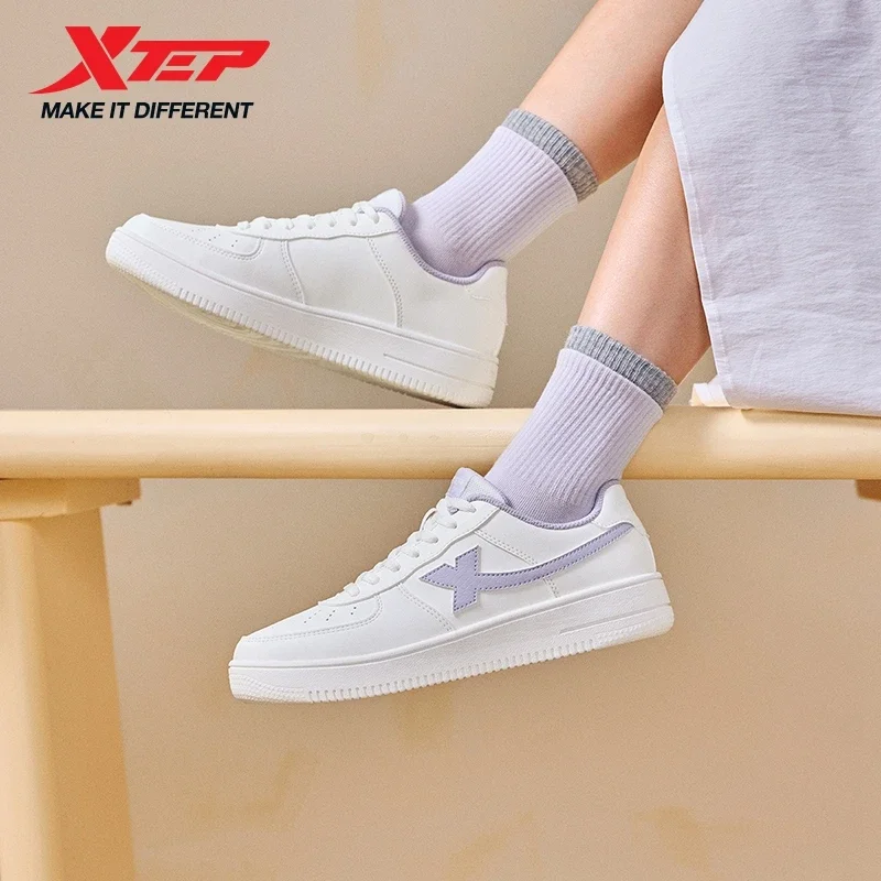 Xtep White Sneakers For Women 2026 Spring Couples Versatile Trendy Casual Thick-soled Increase Sports Shoes 874118319851
