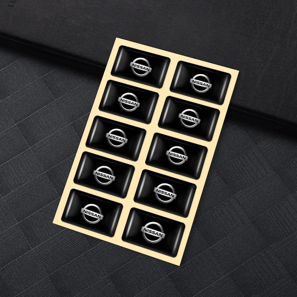 10/20Pcs 3D Epoxy Car Stickers Auto Emblem Badge Auto Interior Dekoration For Nissan Nismo Tiida Sunny QASHQAI J10 J11 MARCH