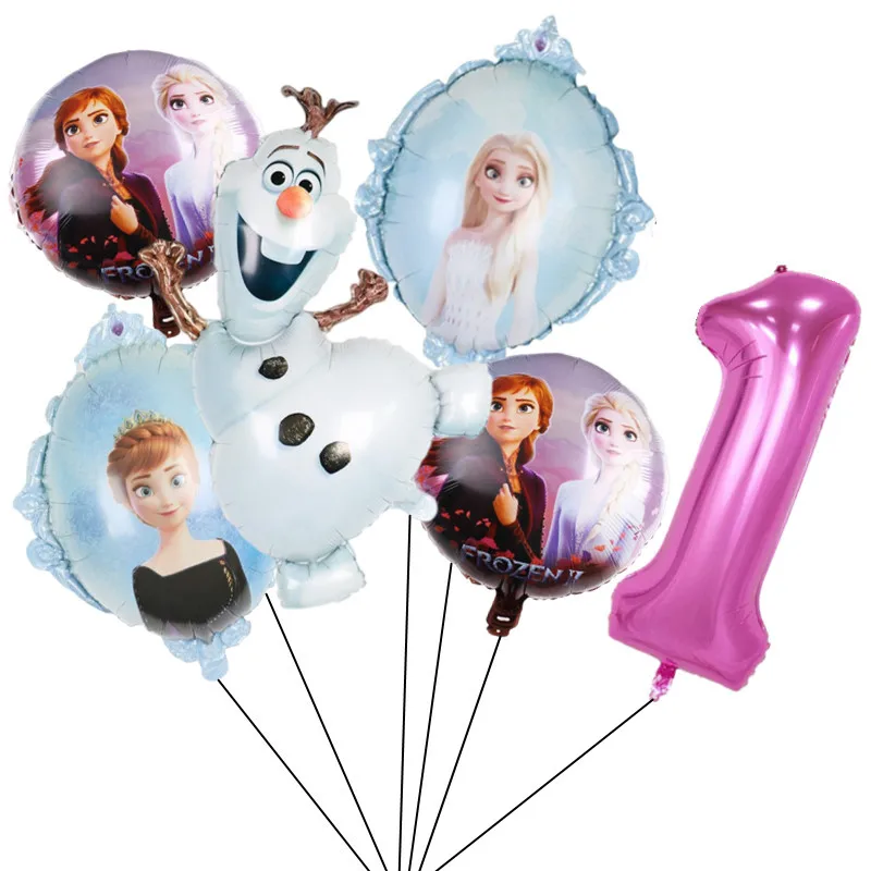 1set Disney Frozen Elsa Olaf Foil Balloons Girl Birthday Party Helium Globos Decorations Baby Shower Kids Cartoon Ice Queen Toys