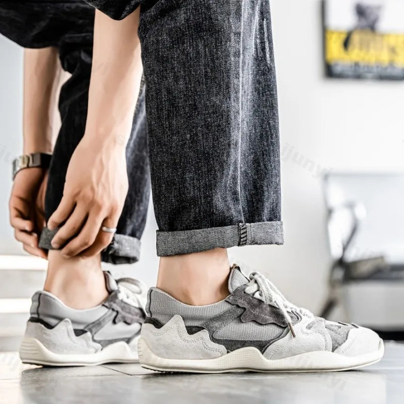 

Fashion Trend Men's Casual Sport Shoes 2025 Summer New Mesh Breathable Comfortable Shoes Low Top Color Blocked Non slip Sneakers