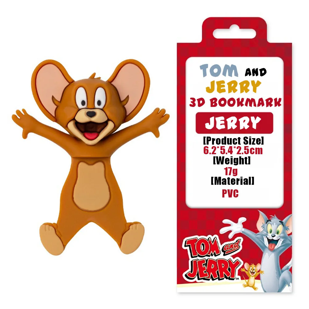 Genuine Tom and Jerry 3D Cartoon Marker Animal Bookmarks Mouse Cat PVC Material Student School Stationery Girls Gifts