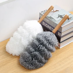 Fiber Duster Easy Clean Electrostatic Adsorption Household Cleaning Accessories Car Interior Cleaning Wood Handle Fiber Duster