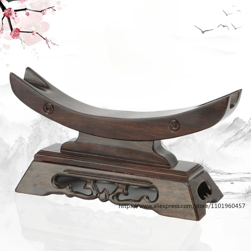 Wood Sword Stand Solid Sword Display Katana Stand Holder Crescent Shape for General Sword Household Storage Rack