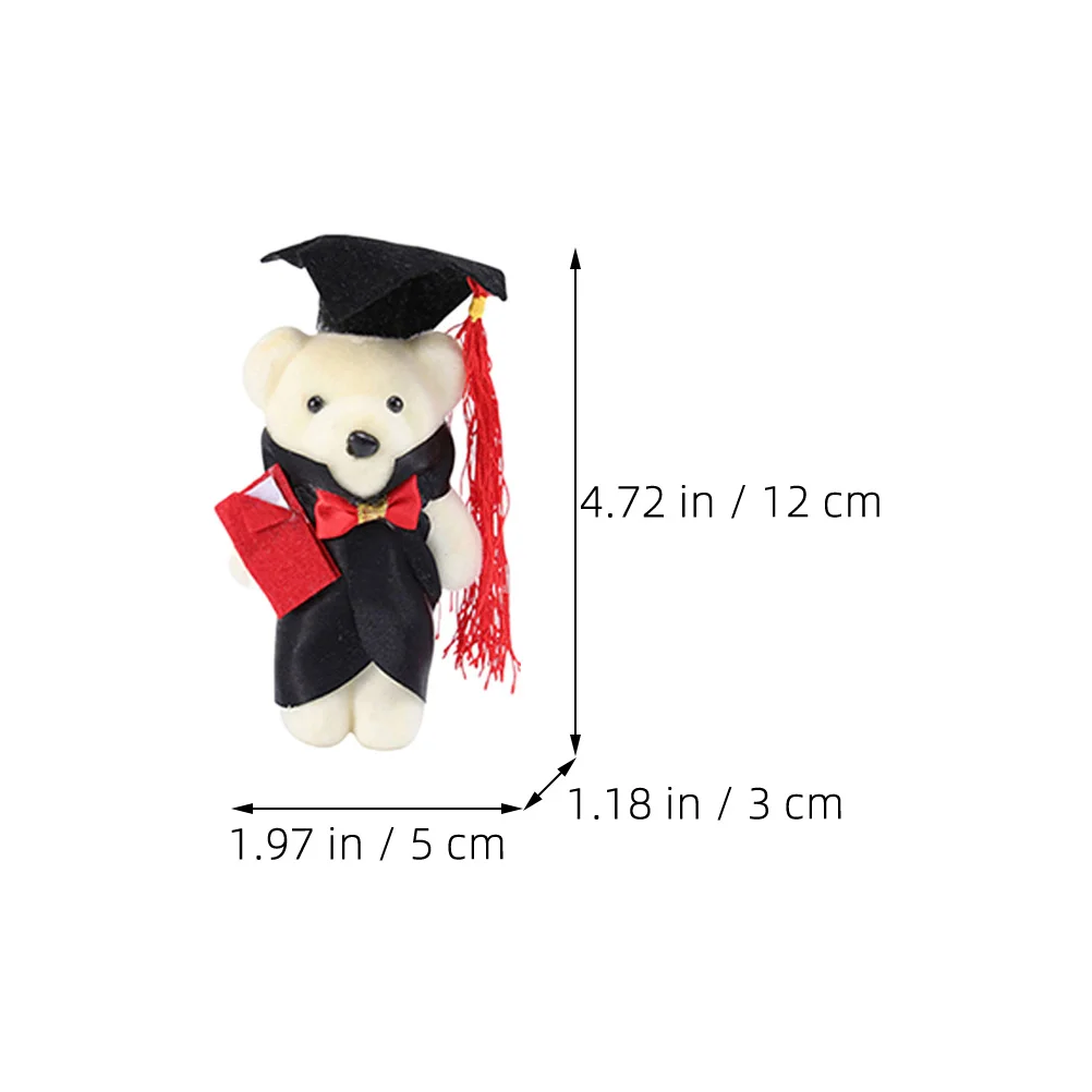 8 Pcs Graduation Season Dr Bear Shape Bouquet Accessories Dolls for Gift Ghetto Plush Decors Modeling Stuffed Bears Party