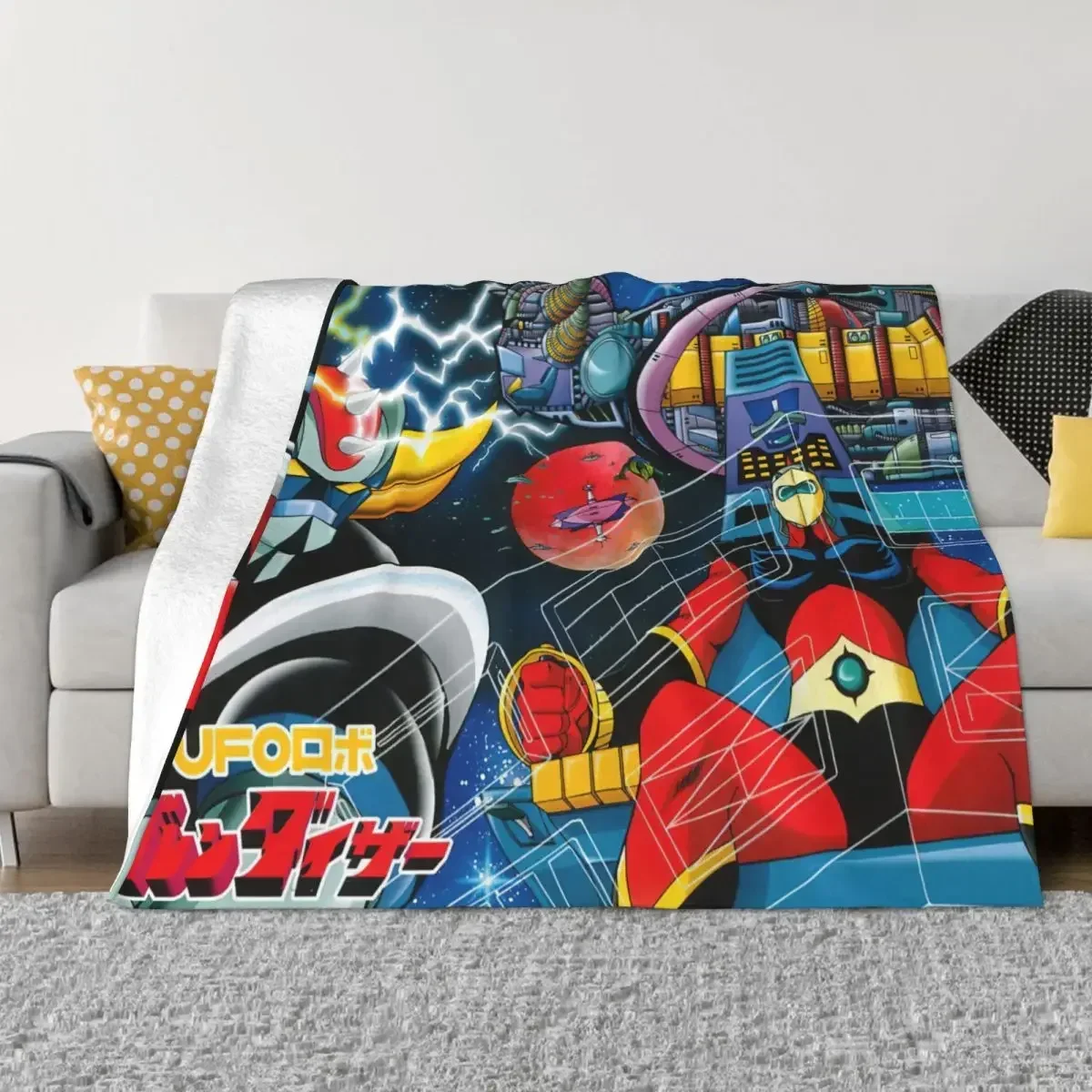 Goldorak Actarus Mazinger Z Blanket UFO Robot Grendizer Anime Flannel Funny Warm Throw Blankets for Bed Sofa Autumn/Winter