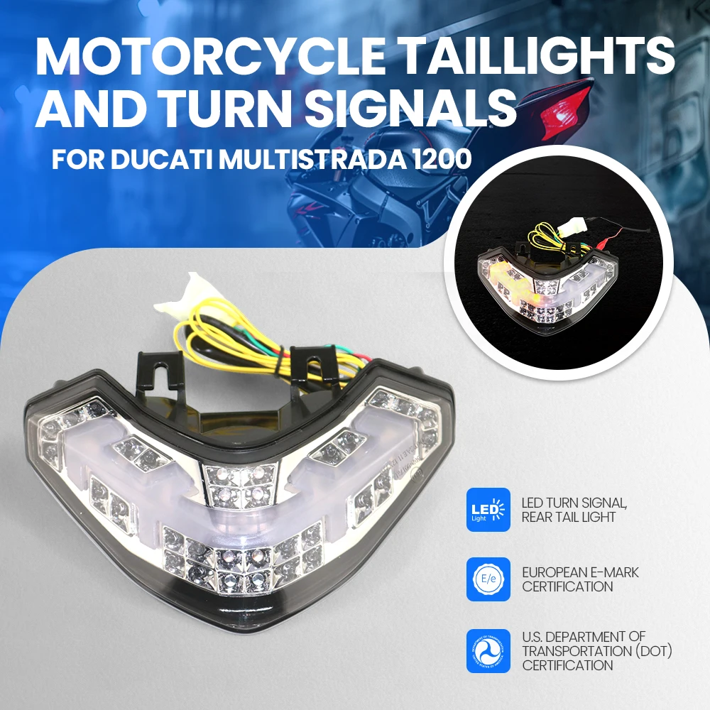 

Taillight For DUCATI Motorcycle LED Turn Signal Signal Tail Light Taillight Multistrada 1200 2010-2011-2012-2013-2014