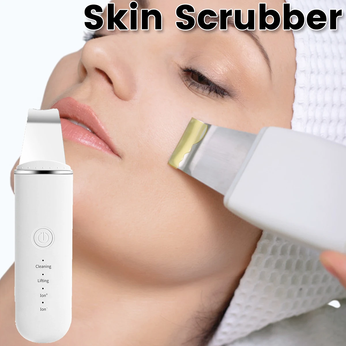 Facial Skin Scrubber,Face Skin Blackhead Scraper,USB Rechargeable Electric Ultrasonic Face Skin Spatula ,Deep Cleansing Tools