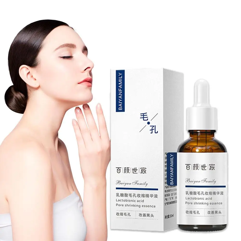 Pore Shrink Face Serum Hyaluronic Acid Moisturizing Pores Firm Smooth Nourish Repair Care Facial Skin Essence K8D2