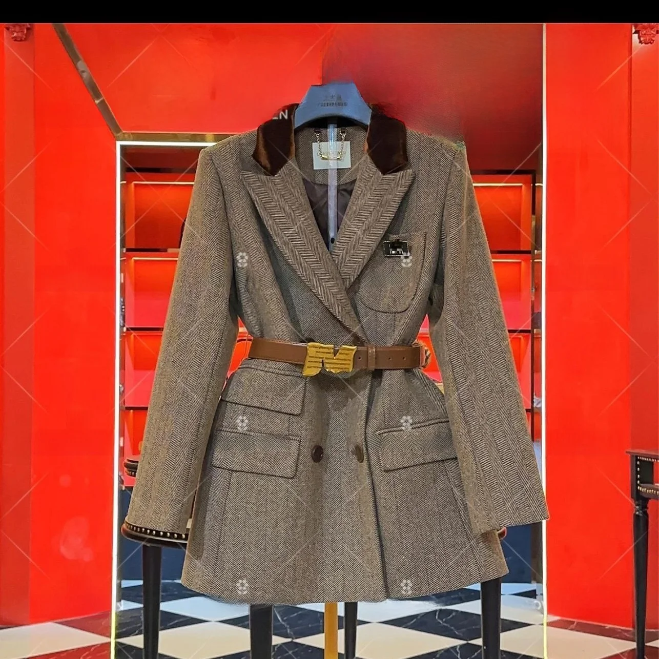 

Original Edition Autumn Winter Limited Edition Faionable Ele Suit Jaet High Quali Woolen Coat