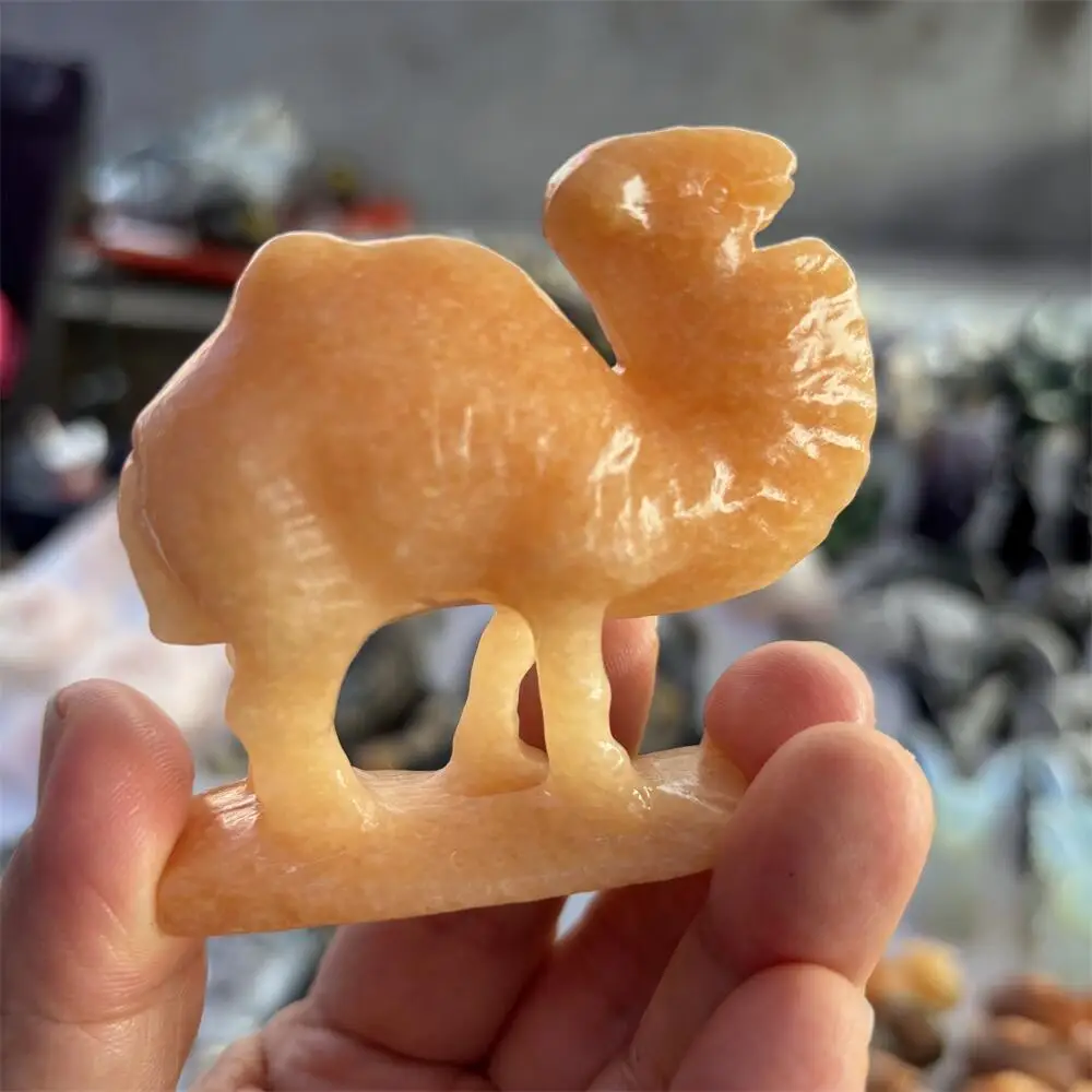 1PCS Natural Yellow Quartz Camel Animal Carving - Polished Reiki Healing Fengshui High-Quality Room Decor Energy Gift