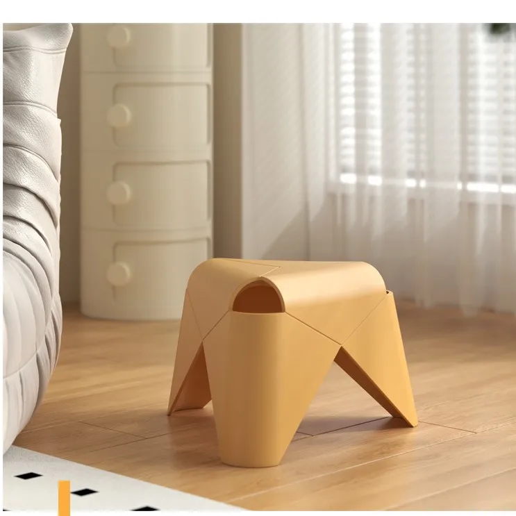 Creative cute small stool household living room plastic strong thickened bench canbe stacked children's non-slip durablelowstool