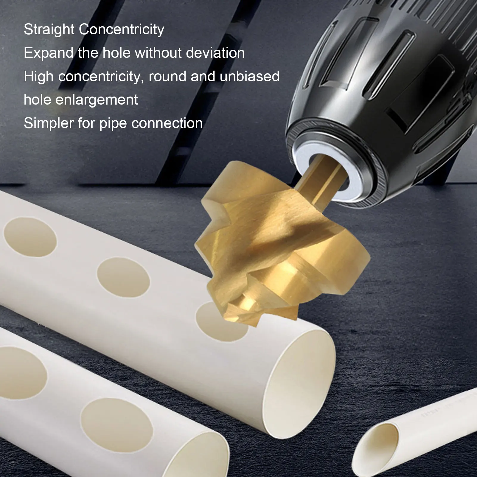 Jeu de forets étagés de levage en PPR, 6 pièces, 20 25 32 40 50 63mm 1/4 pouces, tige hexagonale Portable, foret d'expansion pour tuyau d'eau en spirale