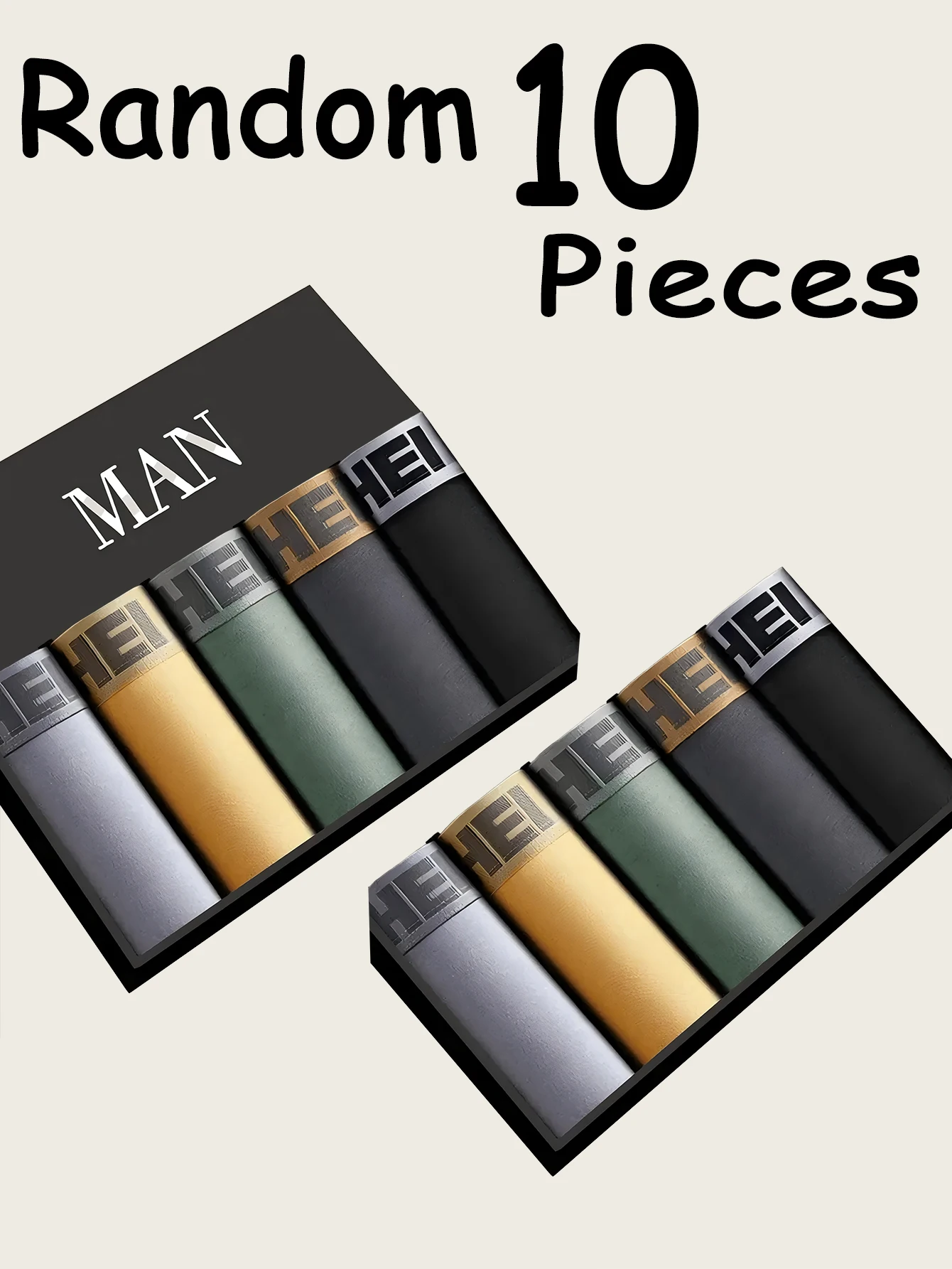 

10Pcs/Men's Underwear Underwear High Stretch Boxer Shorts Breathable Soft Men's Shorts Comfortable Size L-4XL