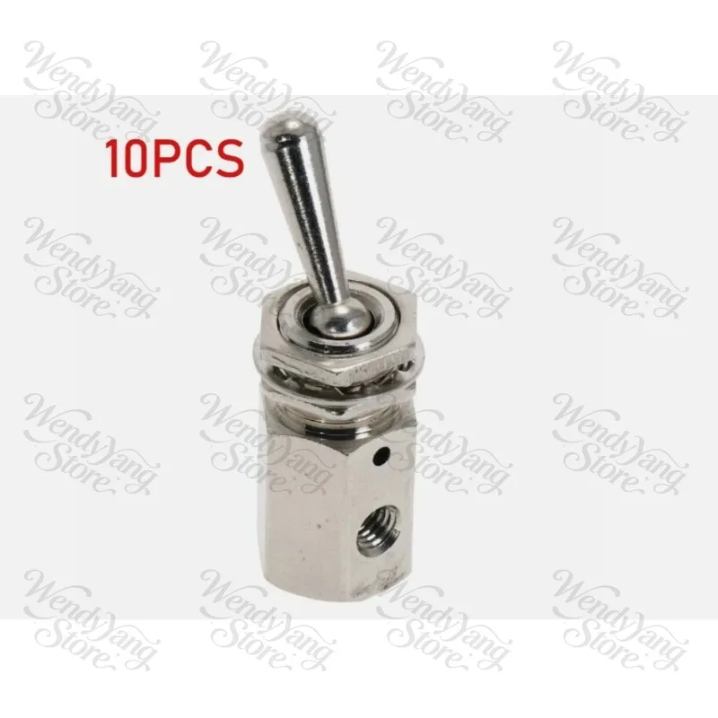 Suitable for Air Circuit Control 10Pcs M5 Thread 2/3 Way Manual Toggle Pneumatic Switch Valve