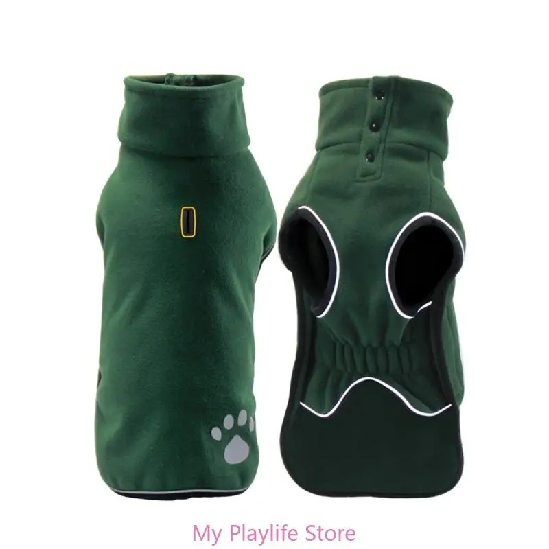 Warm Winter Jackets Outdoor Pet Safety Wear Fleece Puffers Regulable Vests for Outdoor Safety in Cold Weather