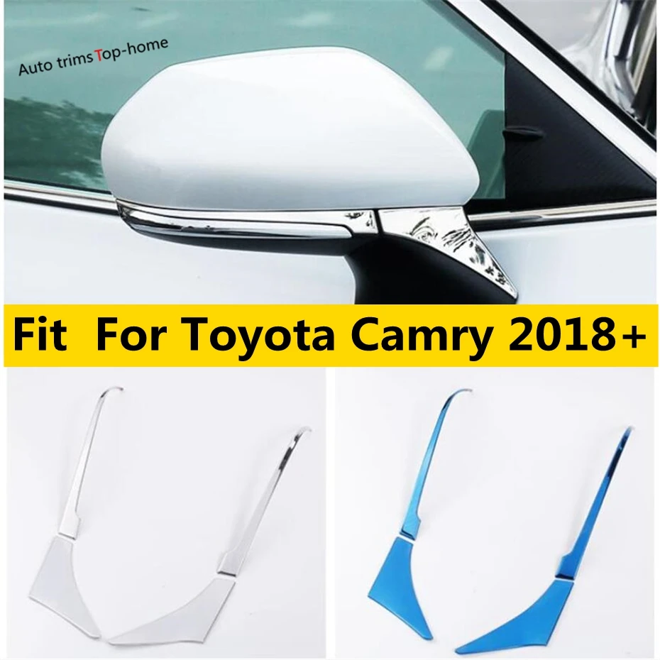 

Chromium Door Rearview Mirror Protection Stripes Streamer Cover Trim Fit For Toyota Camry 2018 - 2022 Auto Styling Accessories