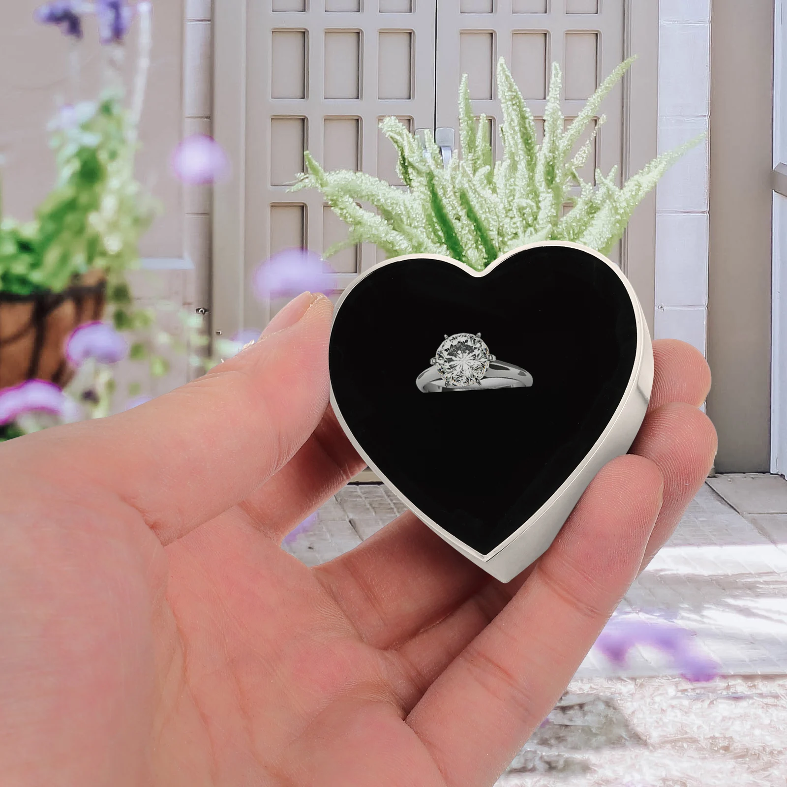 

Шкатулка для драгоценностей в форме сердца, металлический держатель для колец для свадебной церемонии, дорожный футляр, подарочные коробки, дисплей для колец, решение для хранения, винтажное решение