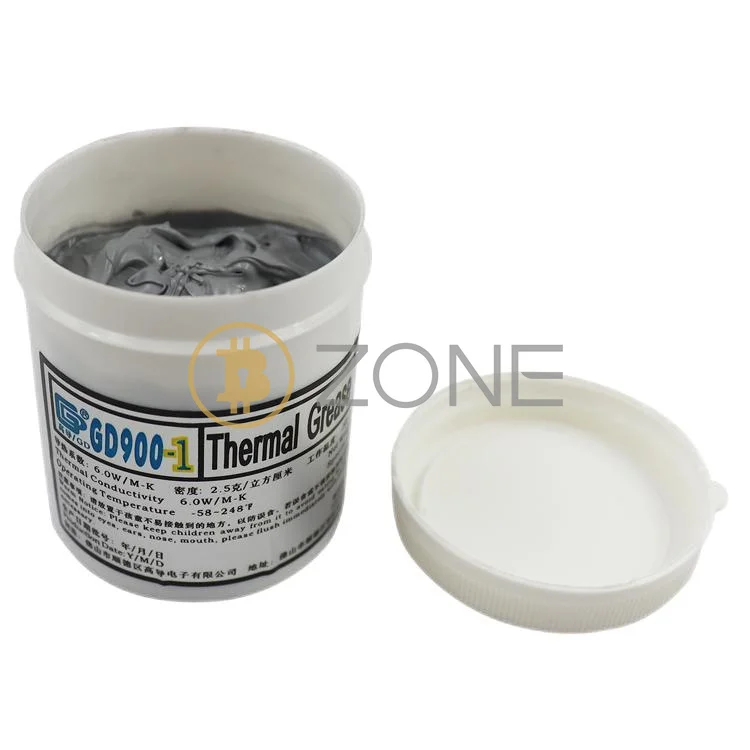 Graxa térmica prata colar gesso, dissipador de calor compostos, peso líquido 150g pode, cinza para mineração MachineRadiator CN150, GD900-1