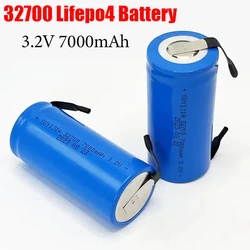 32700 Rechargeable Battery Lifepo4 Battery 3.2V 7000mAh 35A Continuous Discharge 55A High Power Battery with DIY Nickel Chip