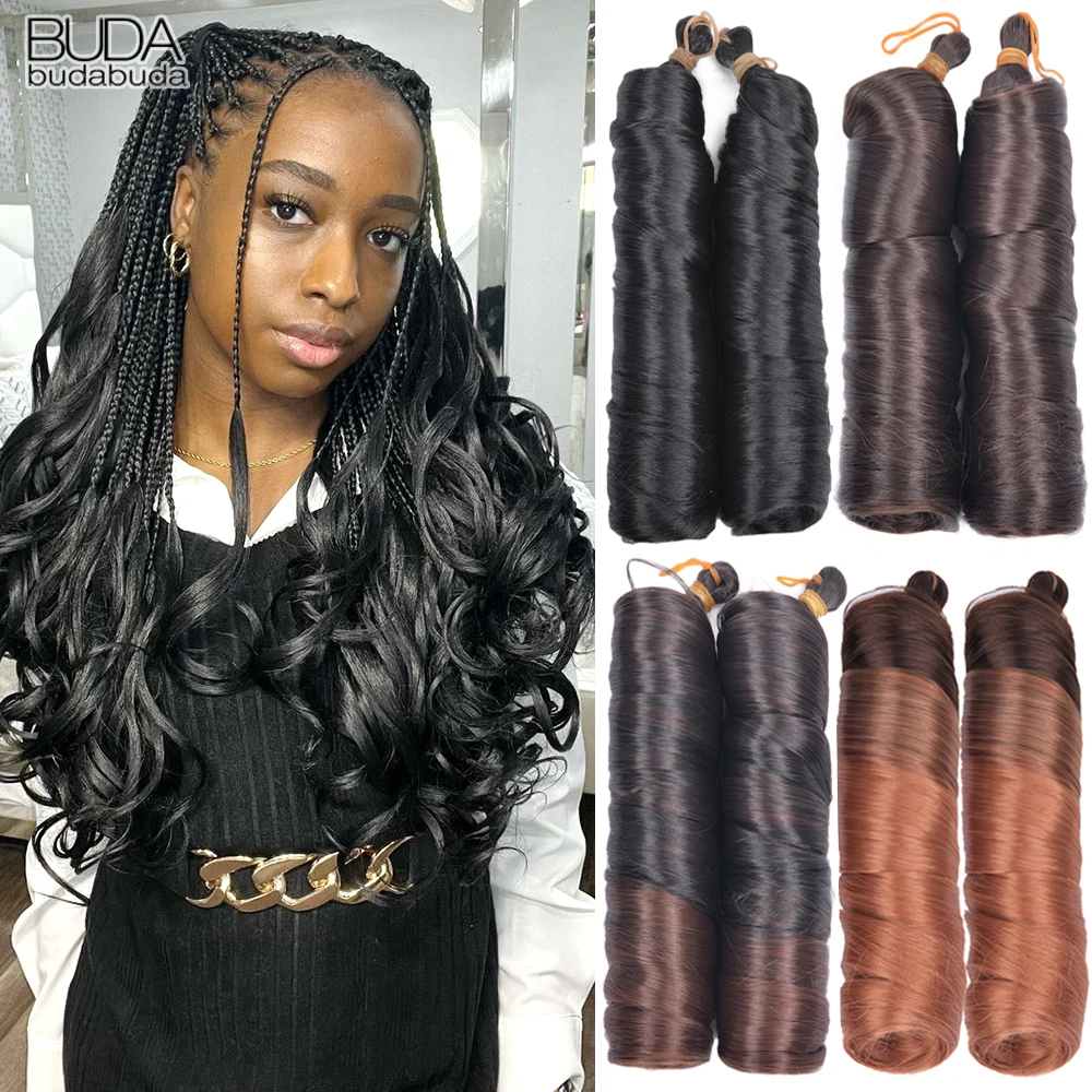 Synthetic Hair French Curls Braiding Hair Spiral Curls Crochet Hair Extensions Braids For Black Women Hairpieces Ombre Blonde