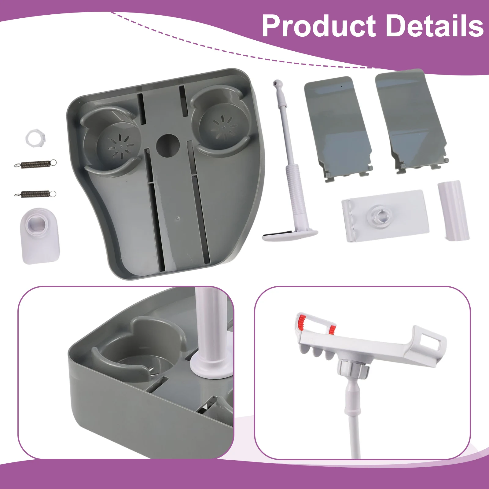 Adjustable Bathtub Tray Holder Multi-functional Stand Mobile Phone Holder Gray Bathtub Tray Holder Outdoor Use